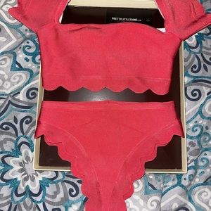 Coral two piece swimsuit